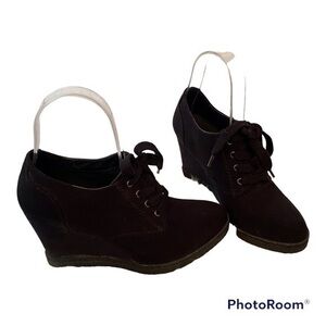 X-Appeal Black Wedge Ankle Boot Size 6